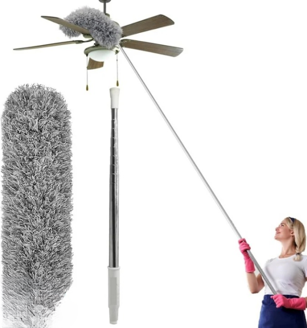 Extendable Microfiber Duster with Long Handle – High-Quality Fan & Dust Cleaner