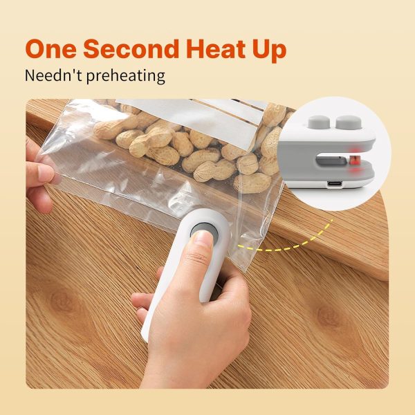 Heat Sealing Machine 2-in-1 | USB Rechargeable Mini Food Sealer & Cutter | Snack & Plastic Bag Sealer