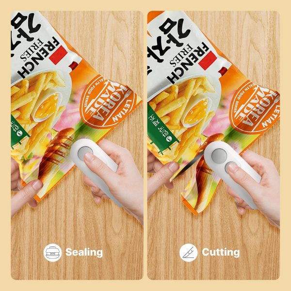 Heat Sealing Machine 2-in-1 | USB Rechargeable Mini Food Sealer & Cutter | Snack & Plastic Bag Sealer