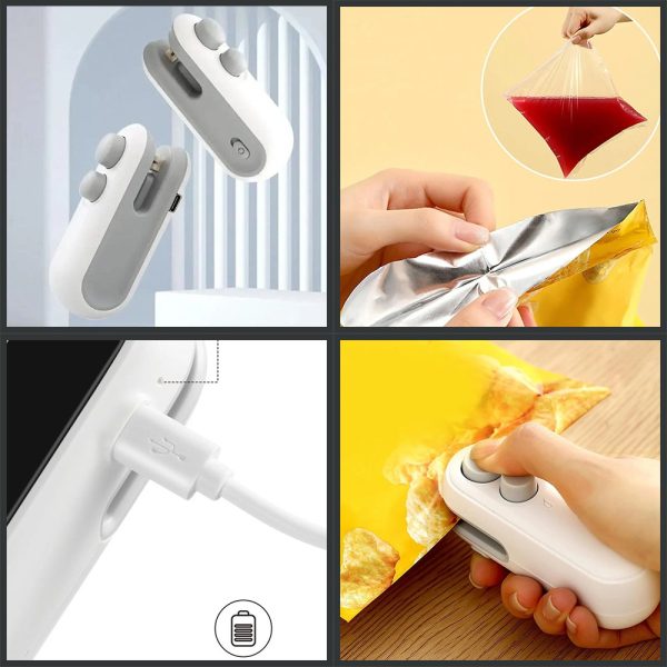 Heat Sealing Machine 2-in-1 | USB Rechargeable Mini Food Sealer & Cutter | Snack & Plastic Bag Sealer