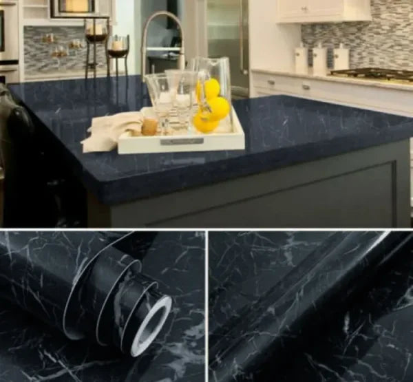 Marble Wall Sticker for Kitchen & Cabinets β Self Adhesive, Oilproof (60Γ200cm)