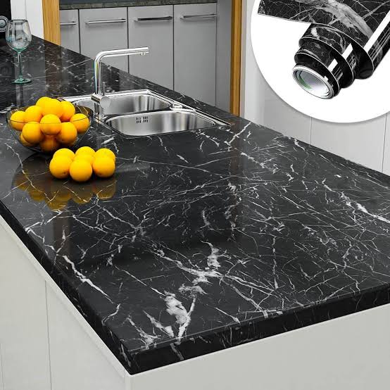 Marble Wall Sticker for Kitchen & Cabinets β Self Adhesive, Oilproof (60Γ200cm)