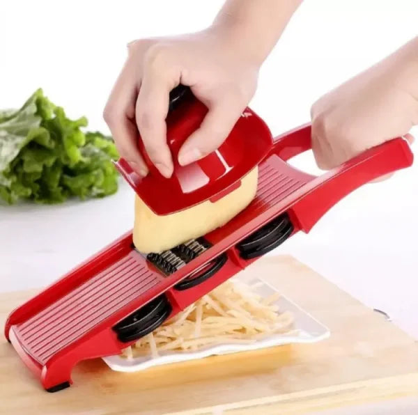 10 in 1 Mandolin Vegetable Cutter | Multi Blade Kitchen Slicer – Red