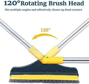 2 in 1 Floor & Tile Cleaning Brush – 120° Rotating Scrubber with Wipe