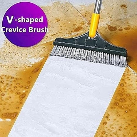 2 in 1 Floor & Tile Cleaning Brush – 120° Rotating Scrubber with Wipe