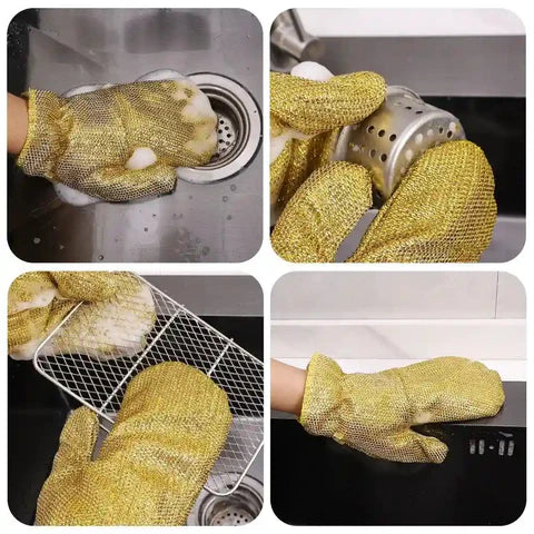1 Pc Multipurpose Wire Dishwashing Glove | Heat-Resistant & Non-Scratch Cleaning Cloth