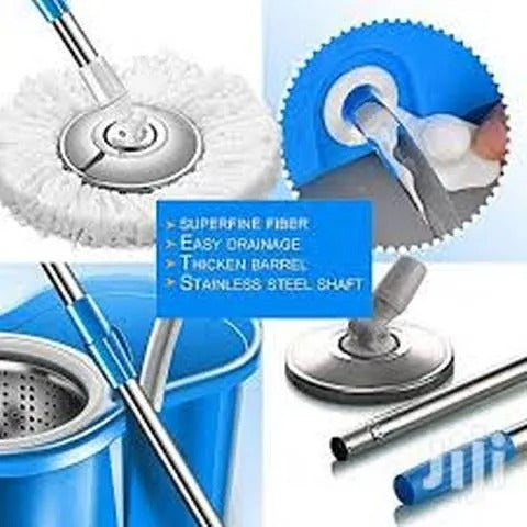 360° Rotating Magic Mop with Bucket | Microfiber Deep Cleaning Mop