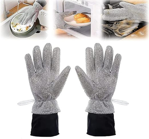 1 Pc Multipurpose Wire Dishwashing Glove | Heat-Resistant & Non-Scratch Cleaning Cloth