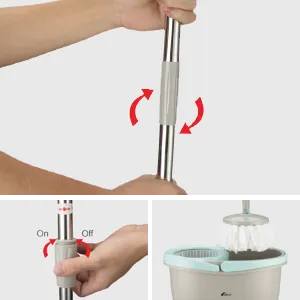 360° Rotating Magic Mop with Bucket | Microfiber Deep Cleaning Mop
