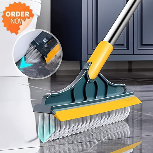 2 in 1 Floor & Tile Cleaning Brush – 120° Rotating Scrubber with Wipe