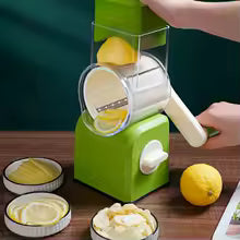 3-in-1 Manual Veg Cutter & Grater – Stainless Steel Kitchen Gadget