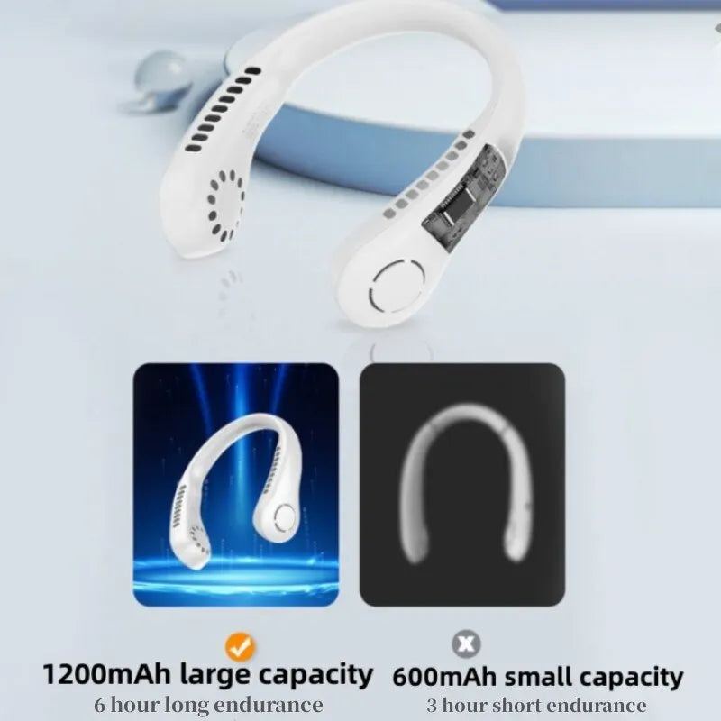 Portable Bladeless Neck Fan | Rechargeable Hands-Free Fan (Random Color)