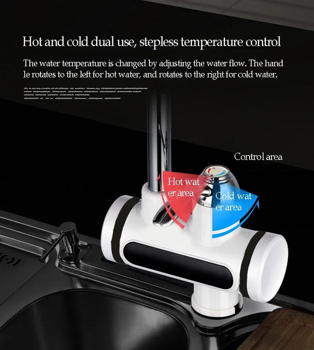 Electric Water Heating Faucet nw000403 | Instant Hot Water Tap for Kitchen & Bathroom | Display