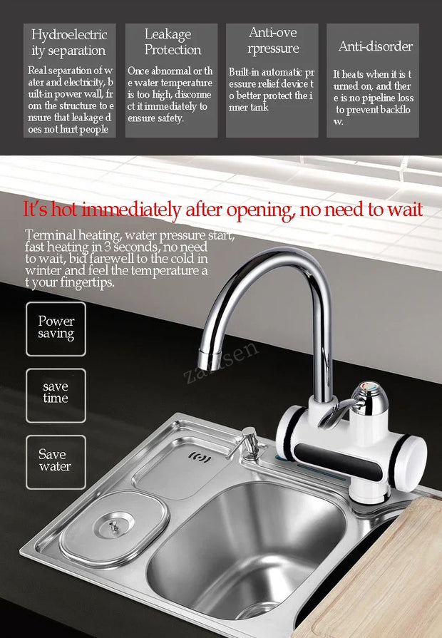 Electric Water Heating Faucet nw000403 | Instant Hot Water Tap for Kitchen & Bathroom | Display
