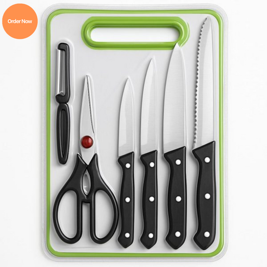 6-in-1 Kitchen Knife Set – Stainless Steel Blades & Tools