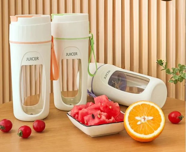 USB Rechargeable Juicer Blender | 8-Blade Portable Mini Blender | 350ml Personal Size (Random Color)
