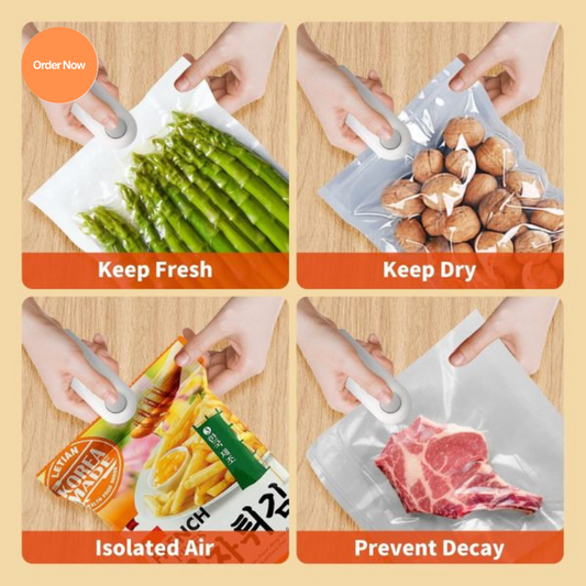 Heat Sealing Machine 2-in-1 | USB Rechargeable Mini Food Sealer & Cutter | Snack & Plastic Bag Sealer