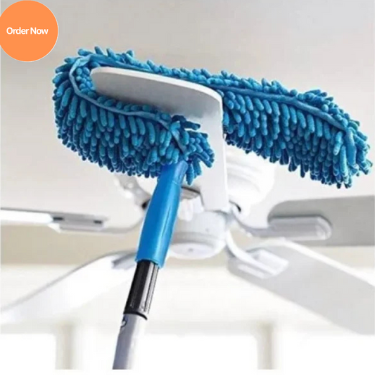 Flexible Microfiber Duster with Telescopic Metal Rod – Perfect for Fan & High Reach Cleaning