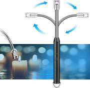 Rechargeable Arc Lighter – Windproof & Flameless with Safety Lock + 360° Flex Head
