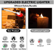 Rechargeable Arc Lighter – Windproof & Flameless with Safety Lock + 360° Flex Head