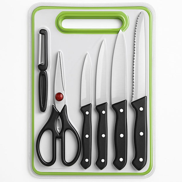 6-in-1 Kitchen Knife Set – Stainless Steel Blades & Tools