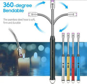Rechargeable Arc Lighter – Windproof & Flameless with Safety Lock + 360° Flex Head