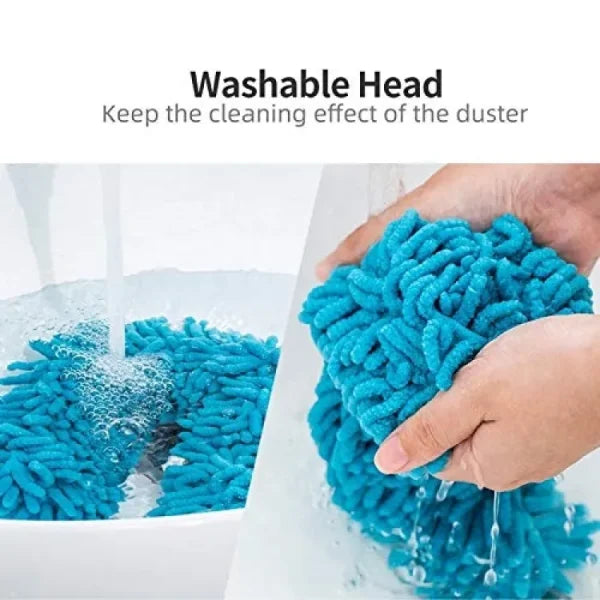 Flexible Microfiber Duster with Telescopic Metal Rod – Perfect for Fan & High Reach Cleaning