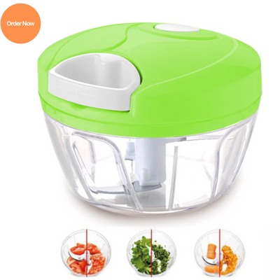 Speedy Hand Pull Food Chopper – Manual Mincer & Vegetable Cutter