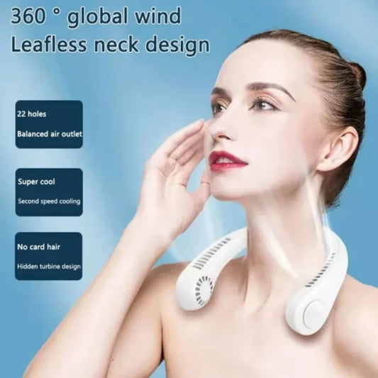 Portable Bladeless Neck Fan | Rechargeable Hands-Free Fan (Random Color)