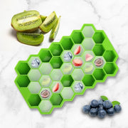 Silicone Honeycomb Ice Cube Tray with Lid – 37 Grid, Stackable & Easy-Release
