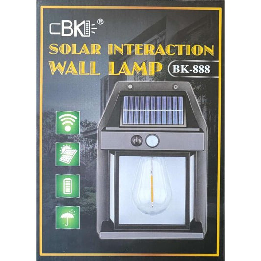 Solar Wall Lamp BK-888 | Waterproof Outdoor Night Light