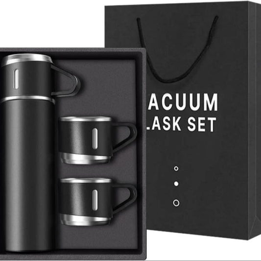 500ml Vacuum Flask Gift Set – Stainless Steel Thermos & Mug (Random Color)