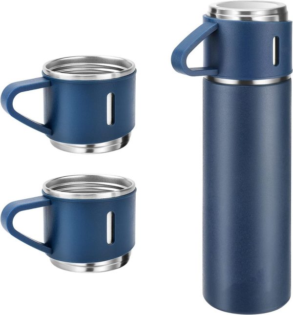 500ml Vacuum Flask Gift Set – Stainless Steel Thermos & Mug (Random Color)