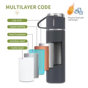 500ml Vacuum Flask Gift Set – Stainless Steel Thermos & Mug (Random Color)