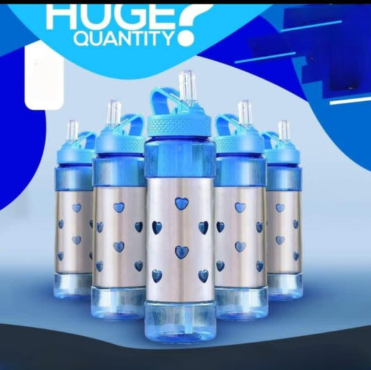 600ml Travel Water Bottle with Ice Pack & Sipper – Gym & School Use
